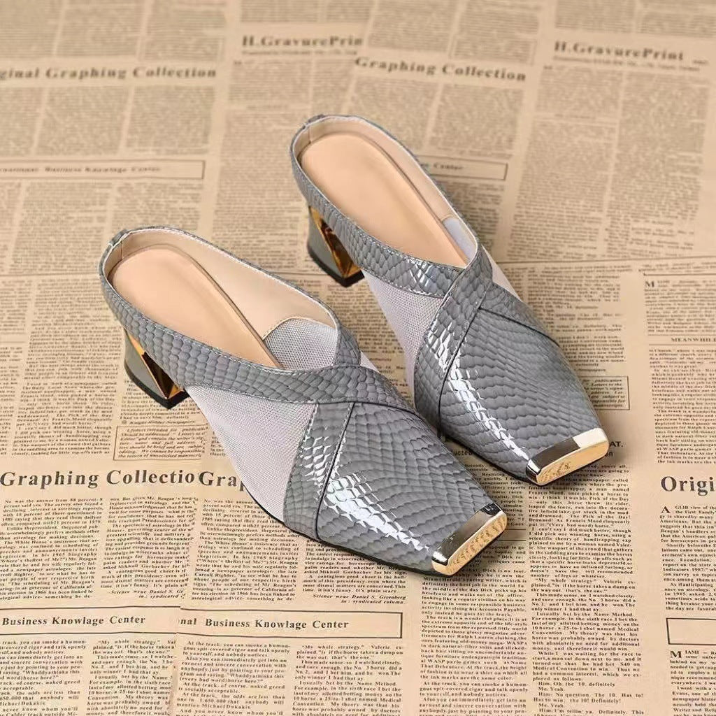 Vielseitige Mesh-Sandalen mit eckiger Zehenpartie – Bild 7 | LuxeStyle