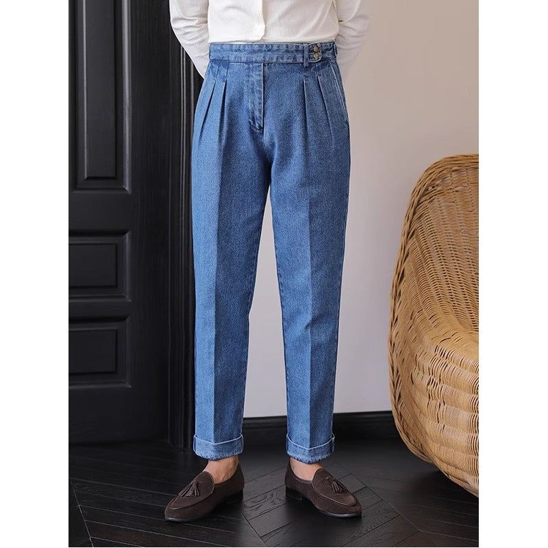 High Waist Straight-Leg Jeans für Herren