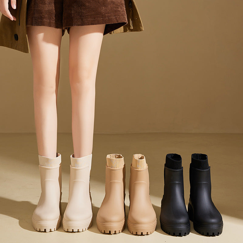 Rutschfeste Mid-Calf Stiefel für Damen