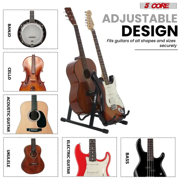 Doppel-Gitarrenständer, faltbar – Ansicht 5