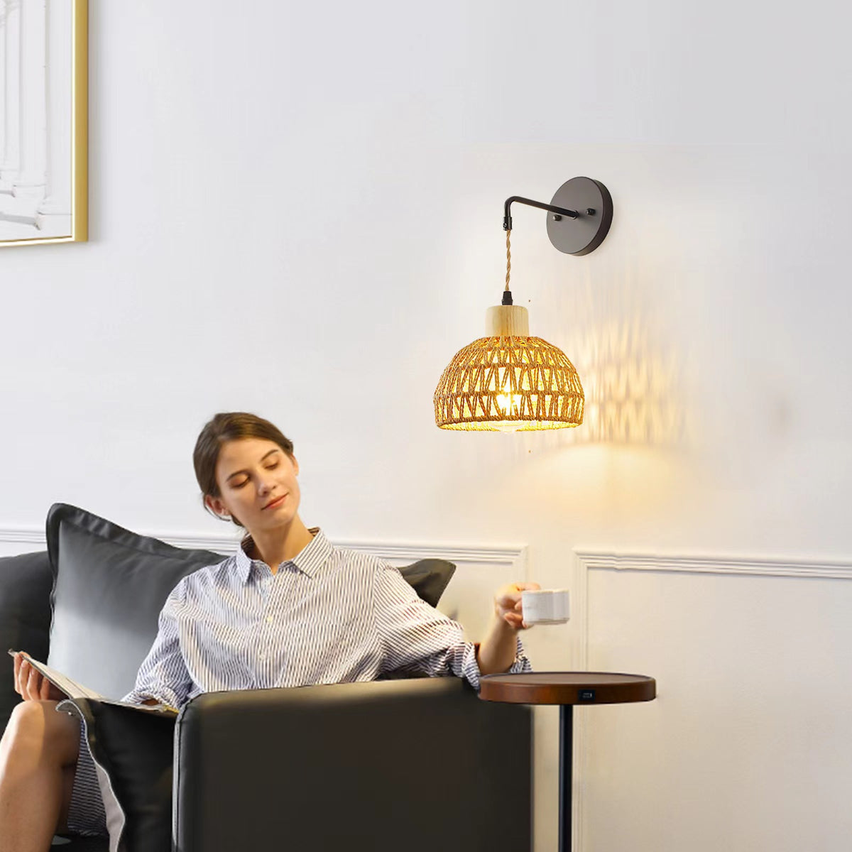 Rattan Vintage Wandlampe – Bild 4 | LuxeStyle
