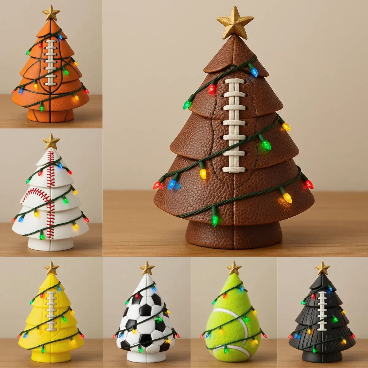 Rugby Weihnachtsbaum aus Harz 15 cm | LuxeStyle