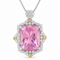 Cushion Cut Mehrfarbiger Halo Anhänger – Bild 2 | LuxeStyle