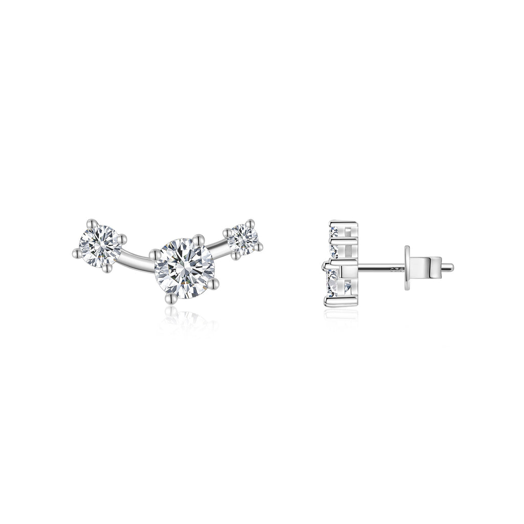 Moissanit-Ohrstecker «Bogen» 0,5 ct · 925 Silber