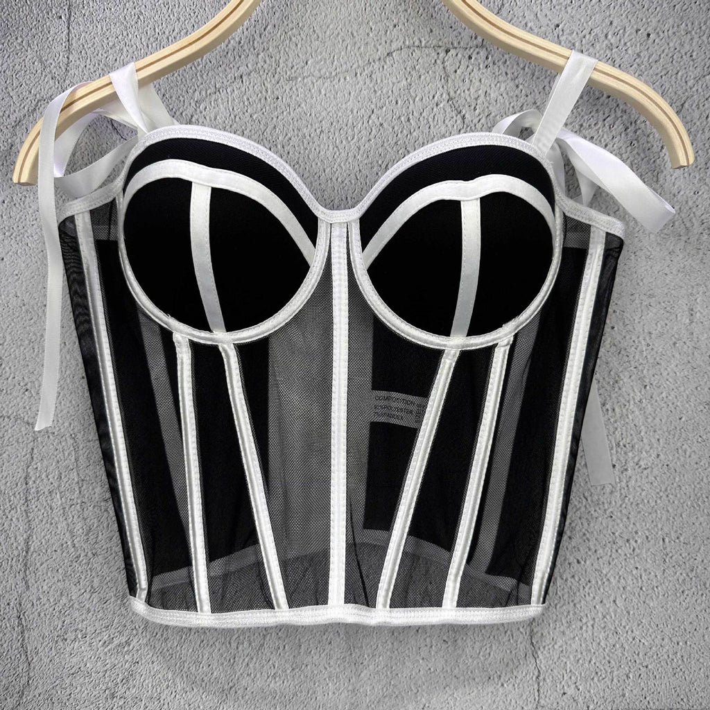 Bandeau-Top mit Taillenschnürung
