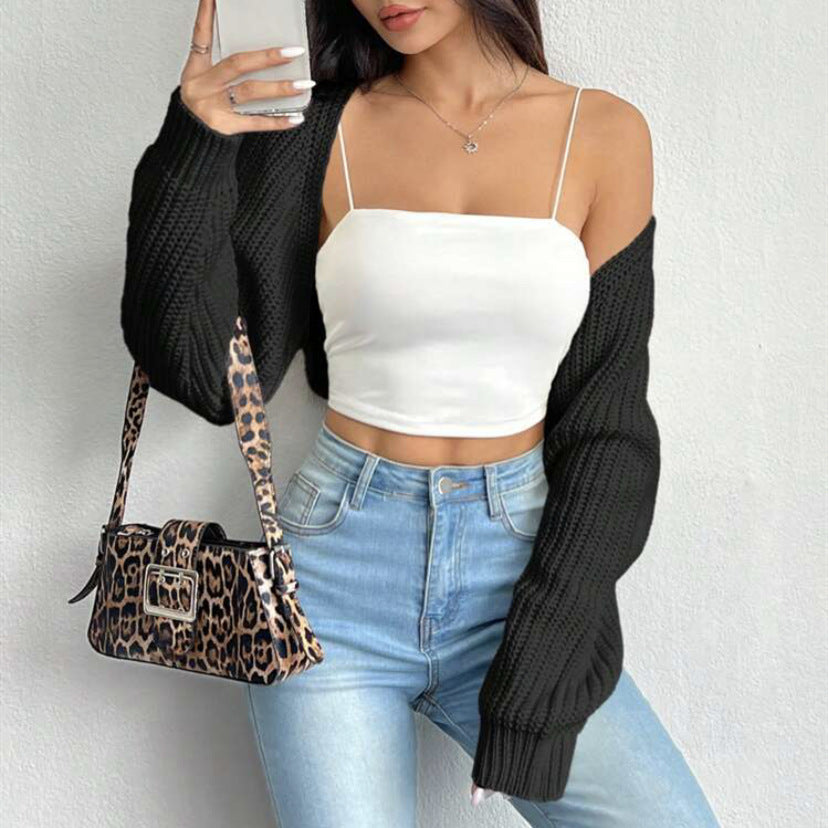 Gerippter Cardigan mit Schalkragen