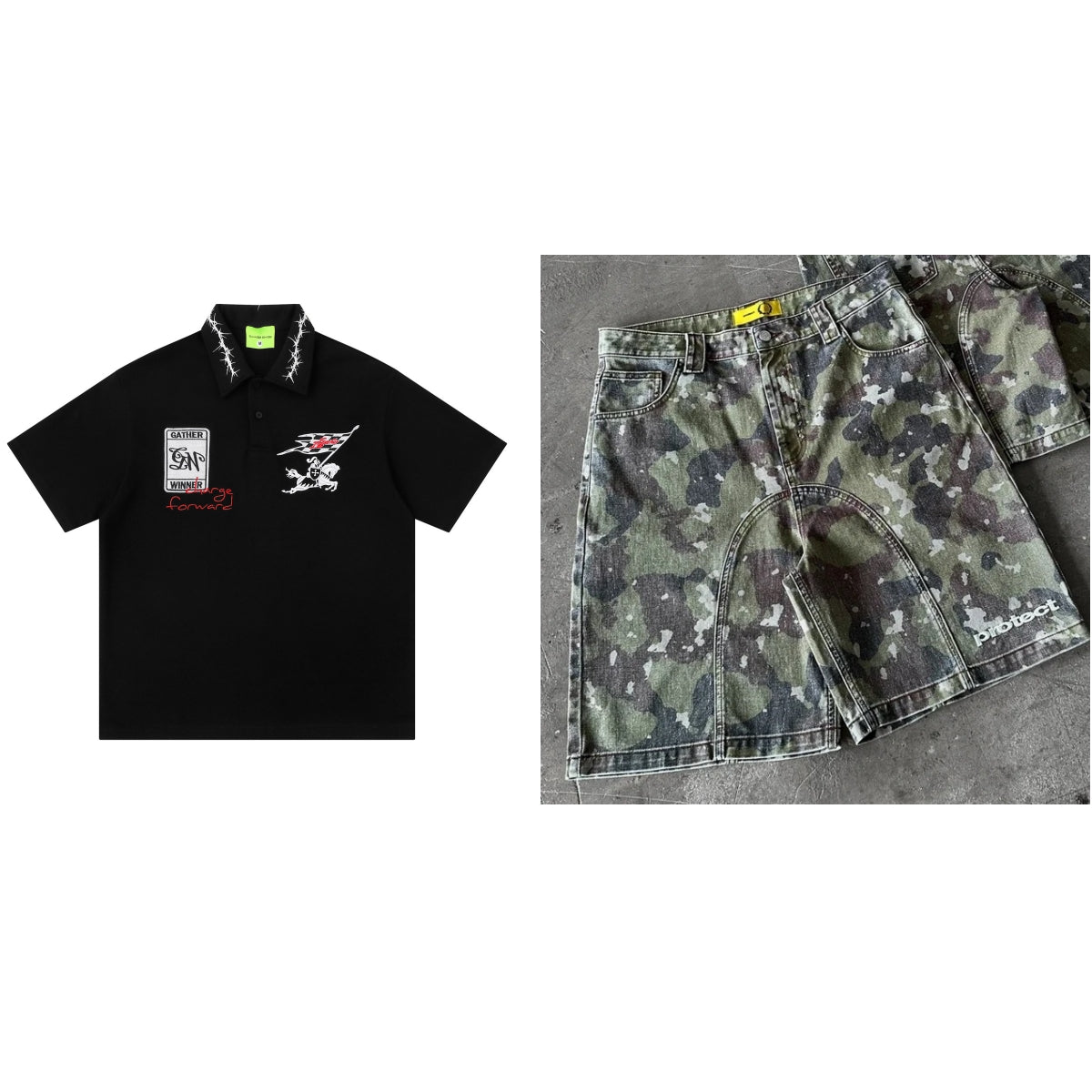 Retro-Polo mit Stickerei