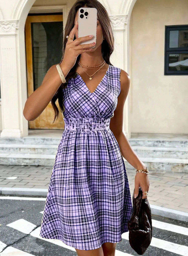 Vielseitiges V-Neck Midikleid mit Print
