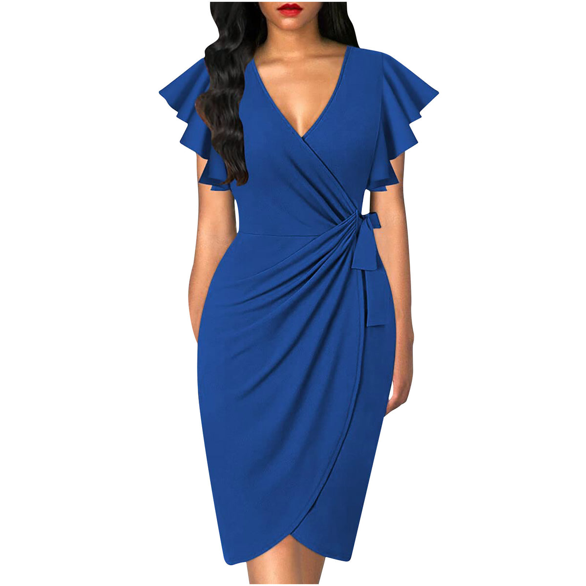 Wickelkleid mit Taillenschnürung – Bild 7 | LuxeStyle