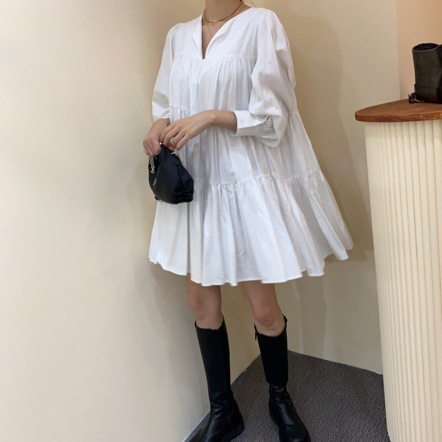 Plissiertes A-Linien Kleid