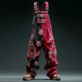 Roter Denim-Overall mit weitem Bein