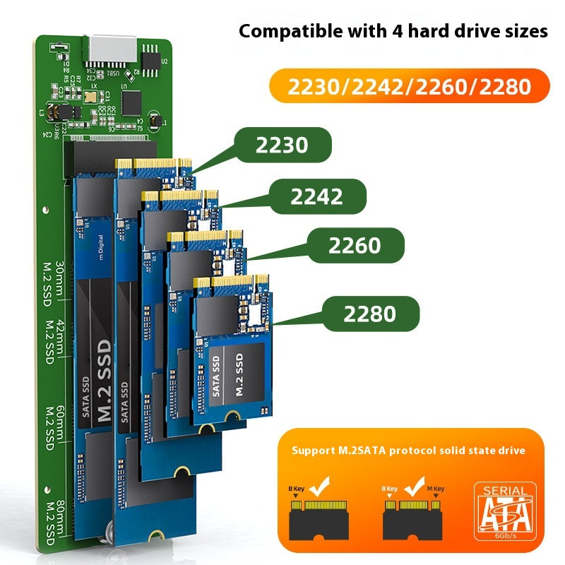 M.2 NGFF zu USB 3.0 SSD-Gehäuse aus Aluminium