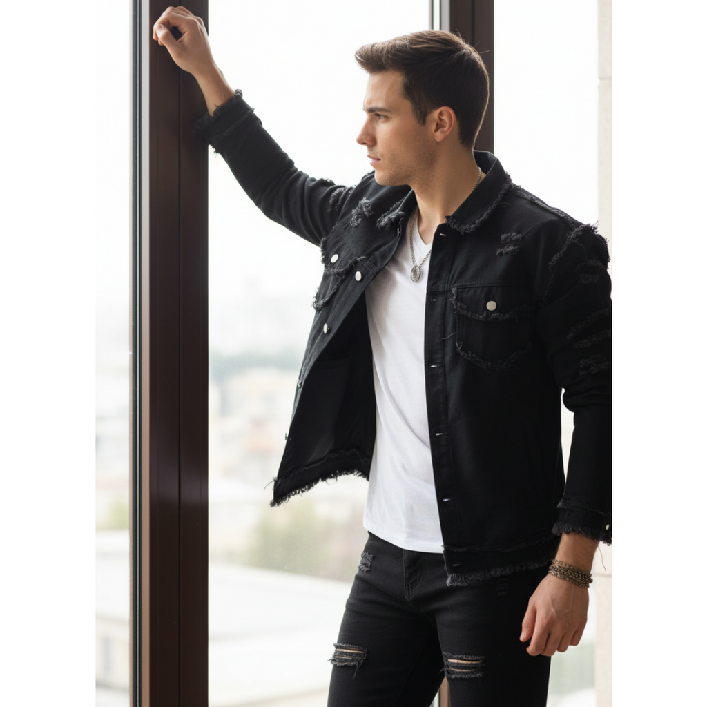 Taillierte Jeansjacke für Herren – Y101S – Ansicht 2