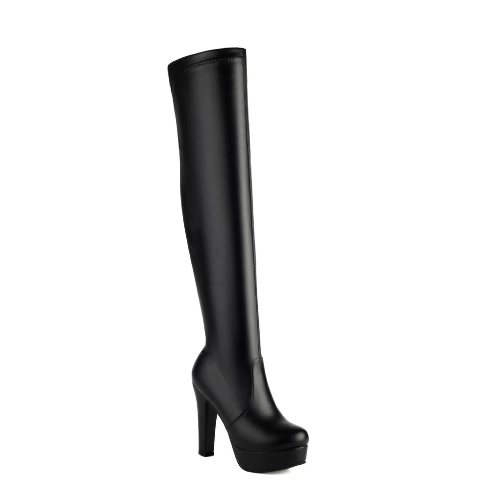 Overknee-Stiefel mit Chunky-Absatz – Bild 3 | LuxeStyle