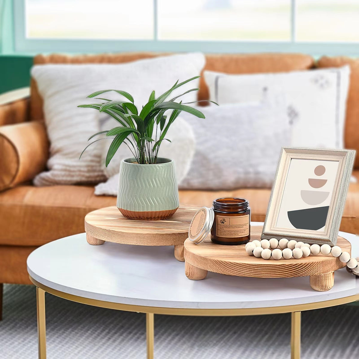 Rundes Tablett aus Massivholz – Bild 4 | LuxeStyle