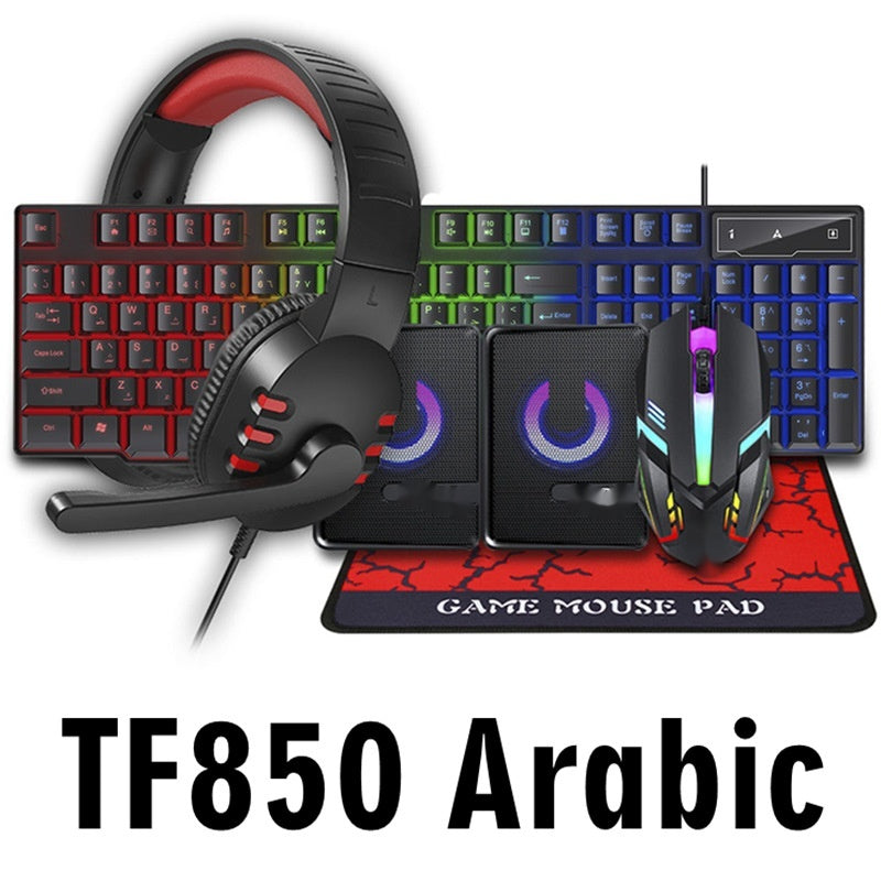 Gaming‑Set mit beleuchteter Tastatur, Maus, Headset und Lautsprechern – Bild 3 | LuxeStyle