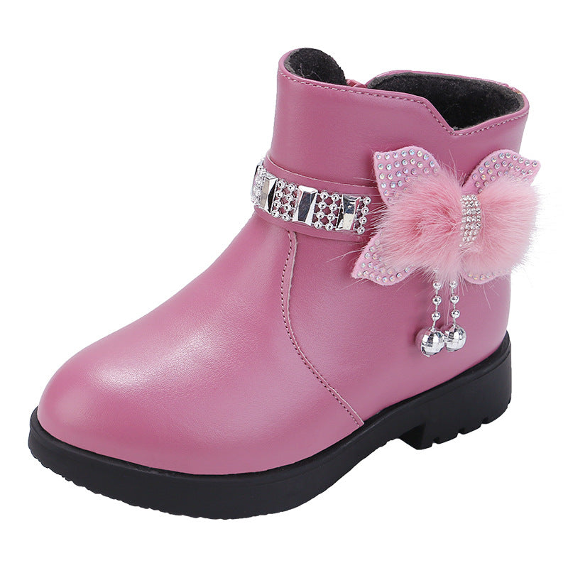 Warme Prinzessinnen-Stiefel mit Schleife | LuxeStyle