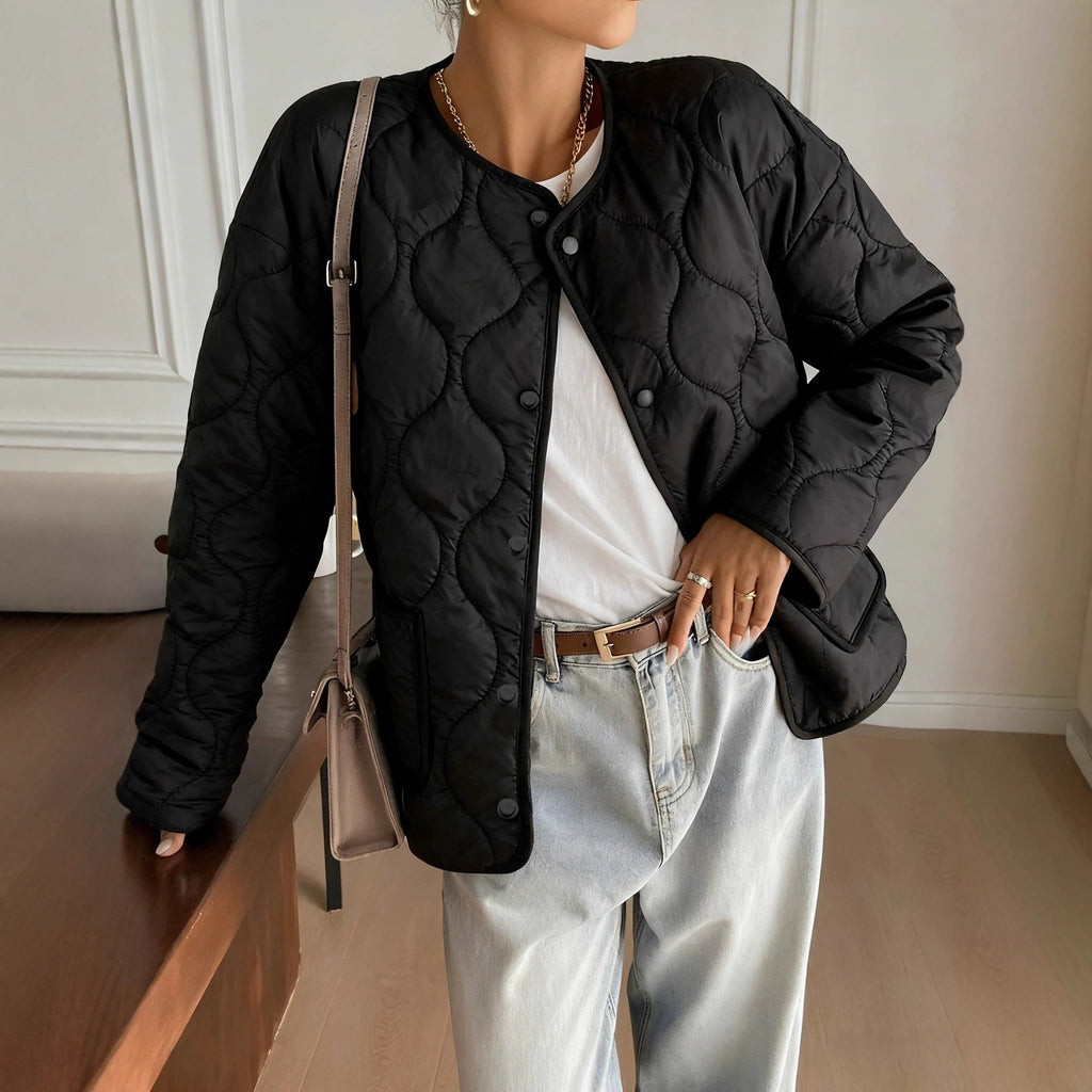 Damen Freizeit-Baumwolljacke mit Knöpfen