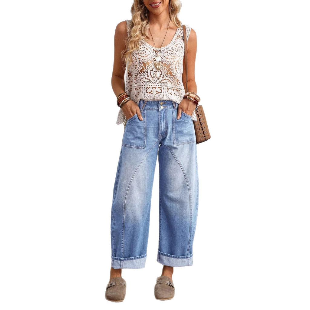 Retro Jeans, gerade geschnitten