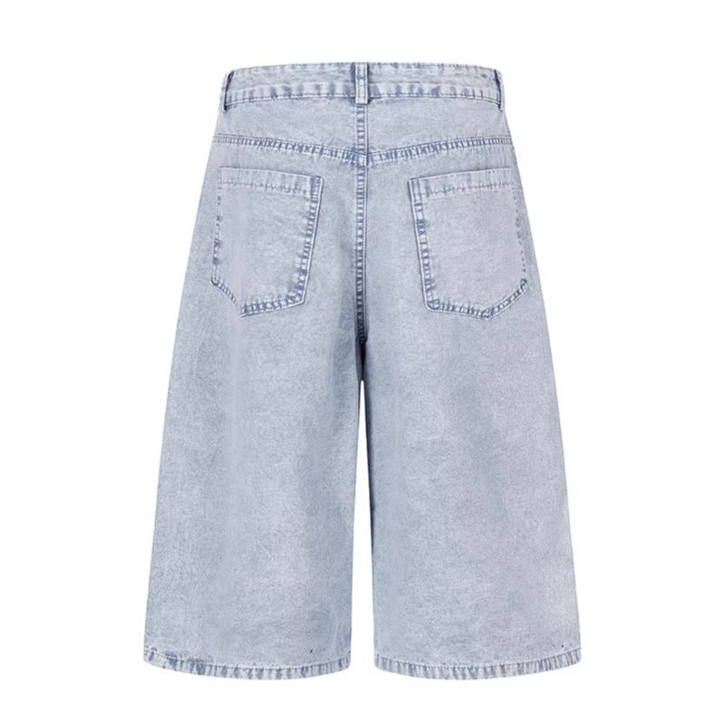 Gedruckte gewaschene Kurzjeans
