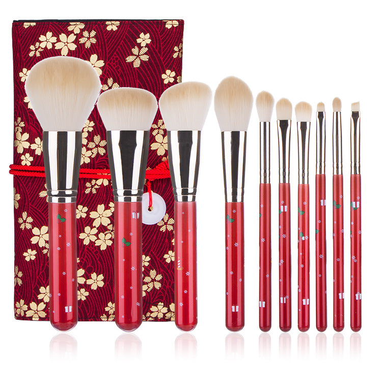 Make-up Pinselset mit rotem Griff (10 Stk.) – Bild 4 | LuxeStyle