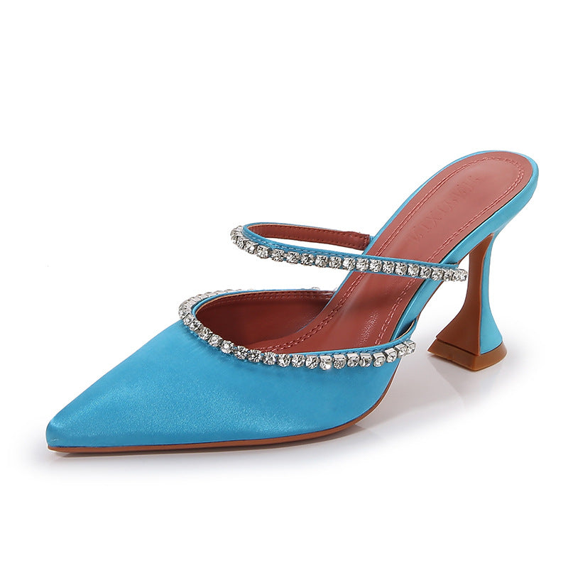 High-Heel Sandalen mit Strass & spitzer Zehe | LuxeStyle