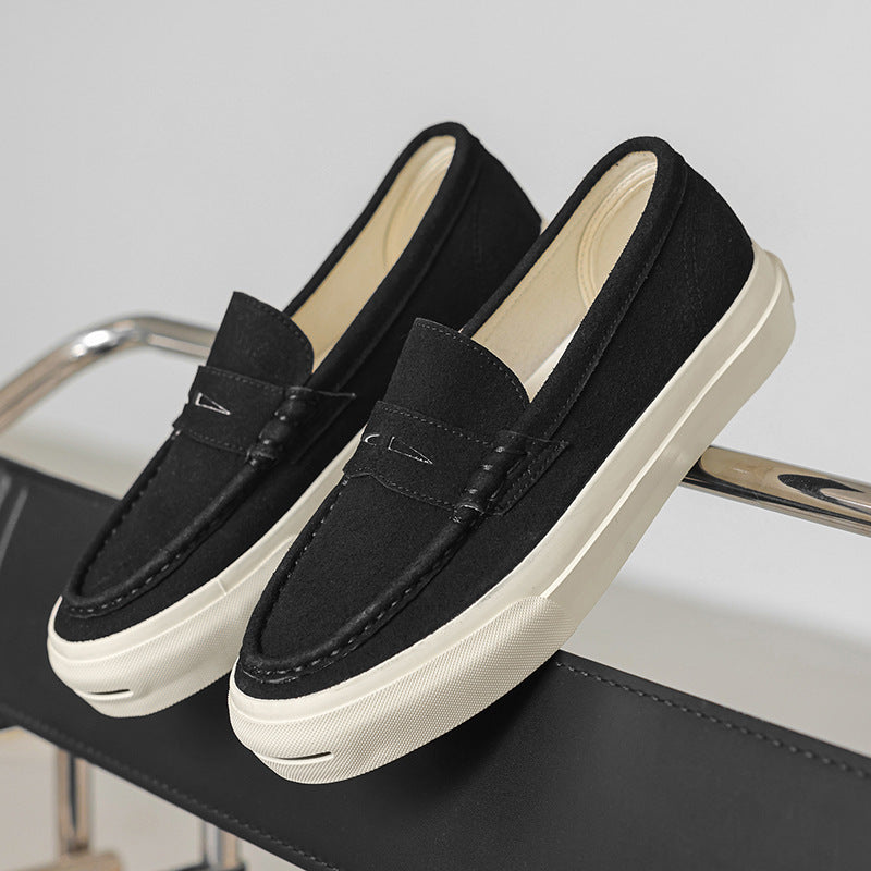 Atmungsaktive Wildleder Loafer mit Quasten