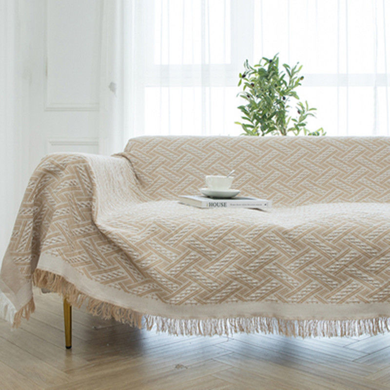 Sofa-Überwurf aus Leinen-Baumwoll-Mix