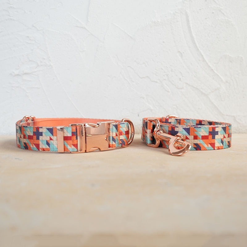 Halsband- und Leinen-Set "Triangular Dunes" | LuxeStyle