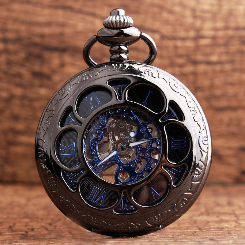 Gun-black Petal Blue-dial Mechanische Taschenuhr – Ansicht 5