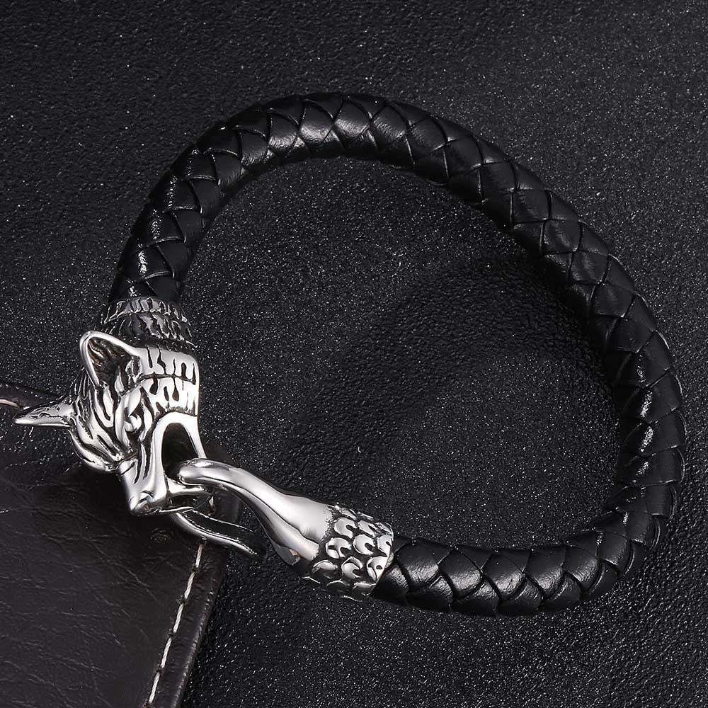 Wolfskopf-Lederarmband – Bild 4 | LuxeStyle