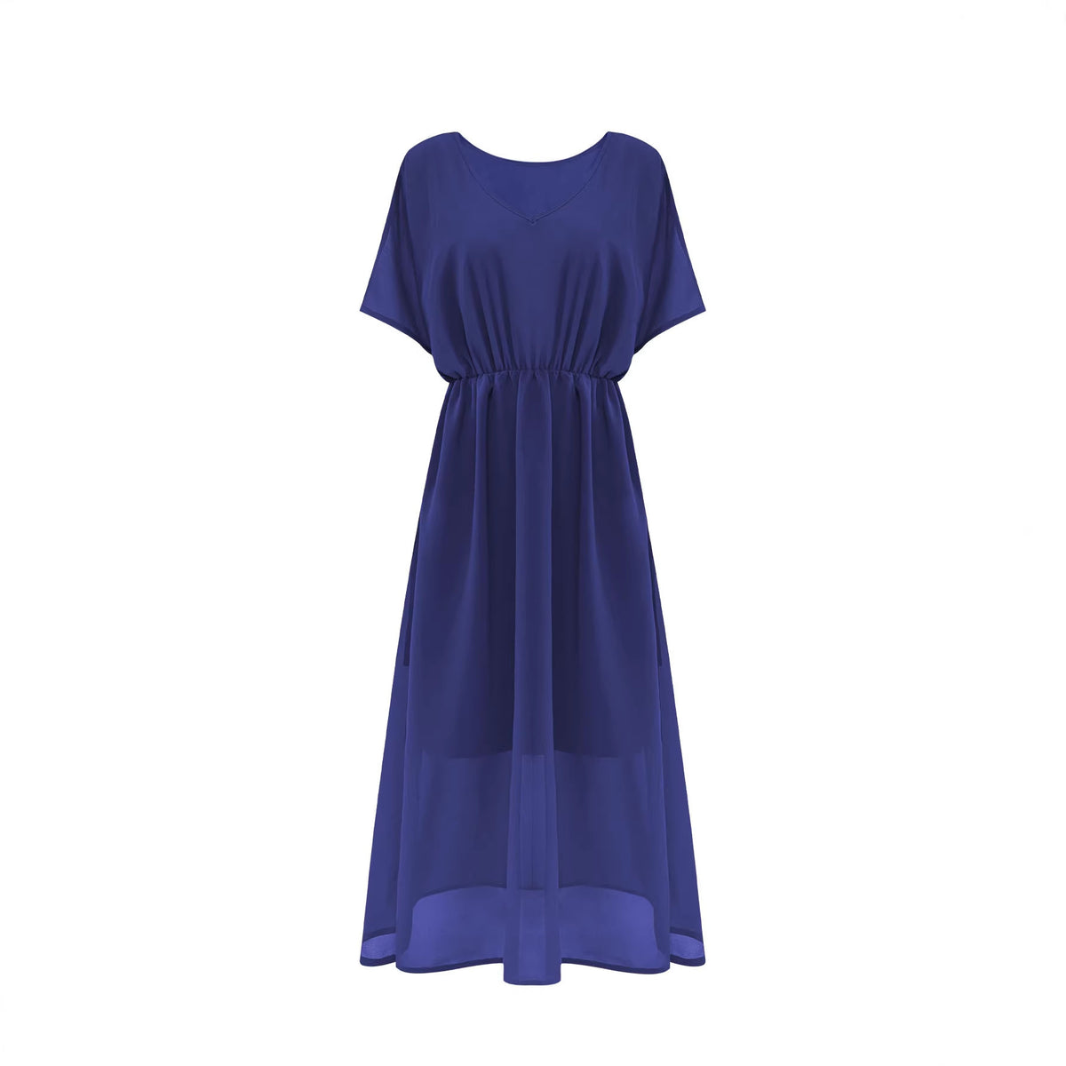 Elegantes V-Ausschnitt Chiffon-Kleid mit Schnürung – Bild 5 | LuxeStyle