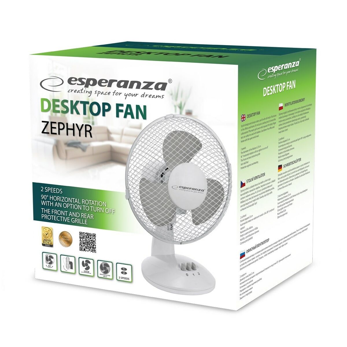 Tischventilator Esperanza EHF004WE Weiss Grau 30 W – Bild 2 | LuxeStyle