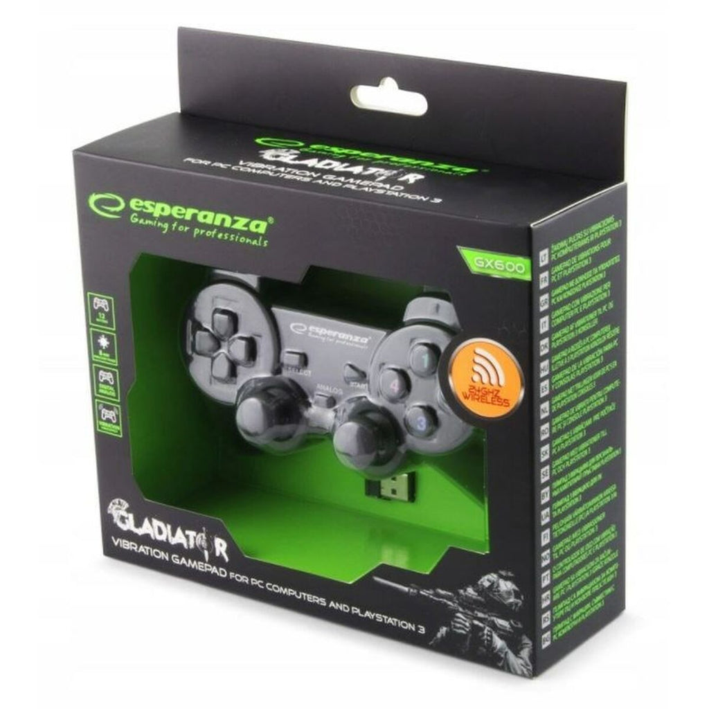 Drahtloser Gaming Controller Esperanza Gladiator GX600 USB 2.0 Weiss Schwarz PC PlayStation 3