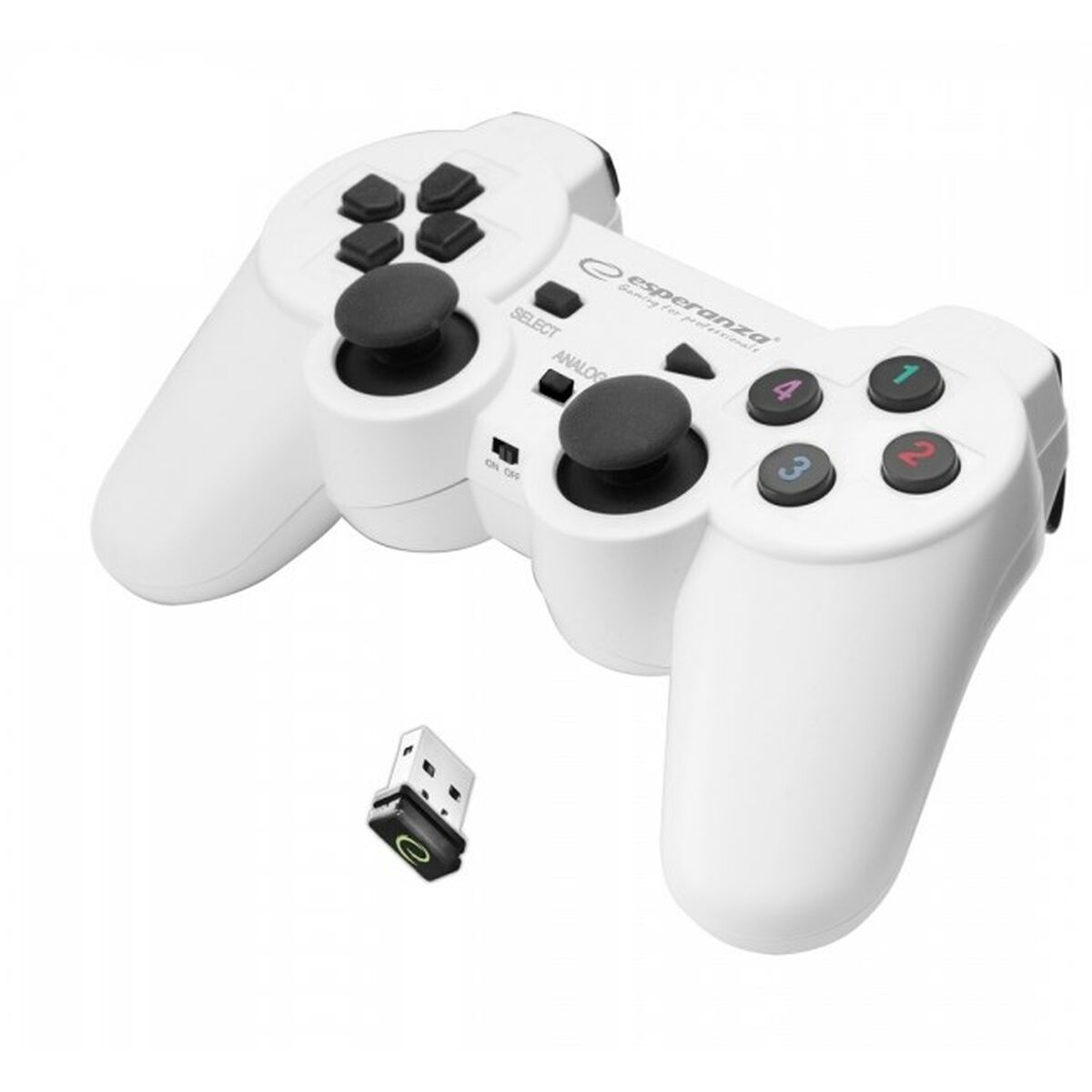 Drahtloser Gaming Controller Esperanza Gladiator GX600 USB 2.0 Weiss PC PlayStation 3