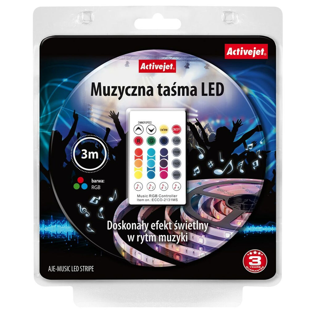 LED-Leisten Activejet AJE-LED MUSIC STRIPE Weiß Schwarz Bunt Warmes We