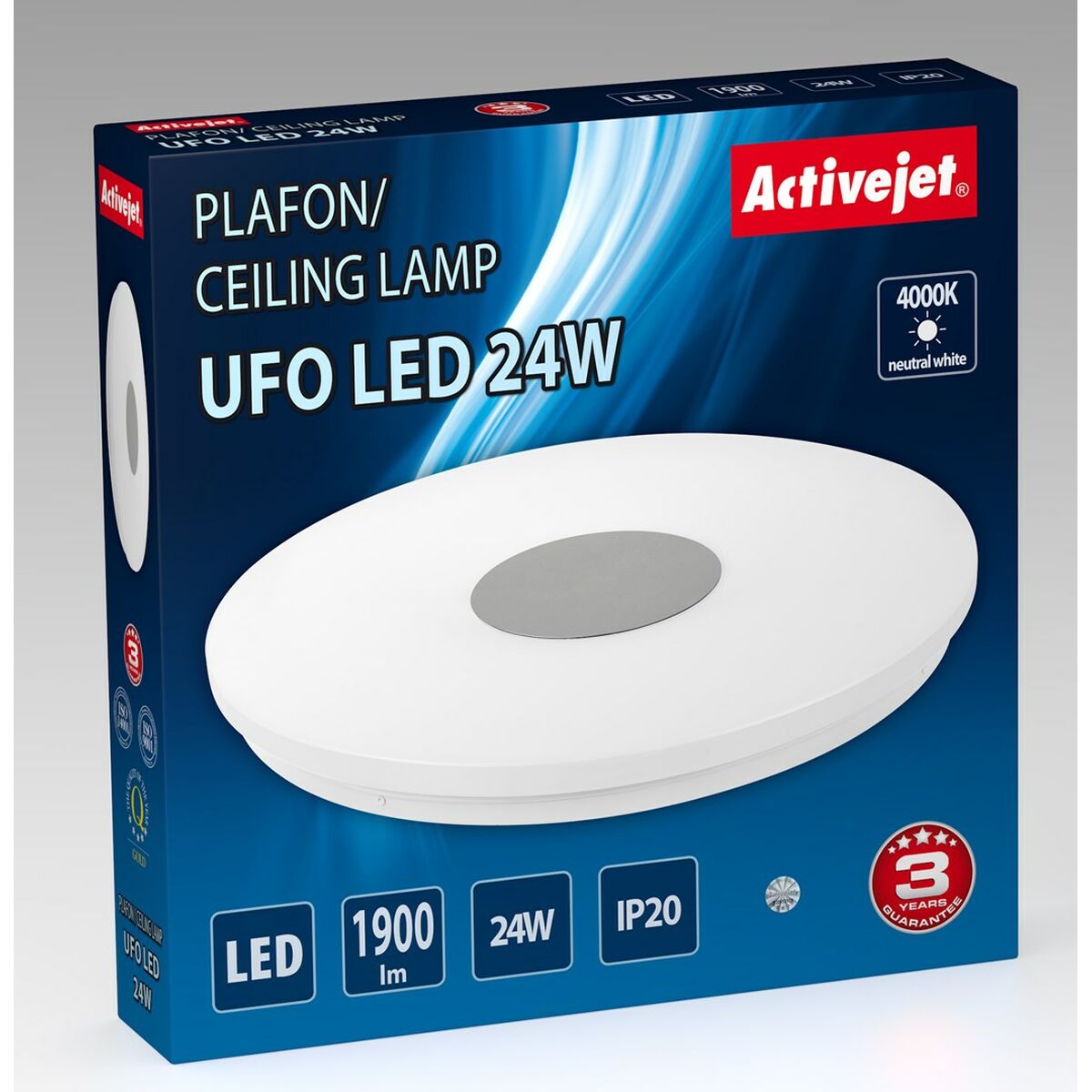 Deckenlampe Activejet AJE-UFO 24W Weiß Silberfarben 80 24 W Metall (40