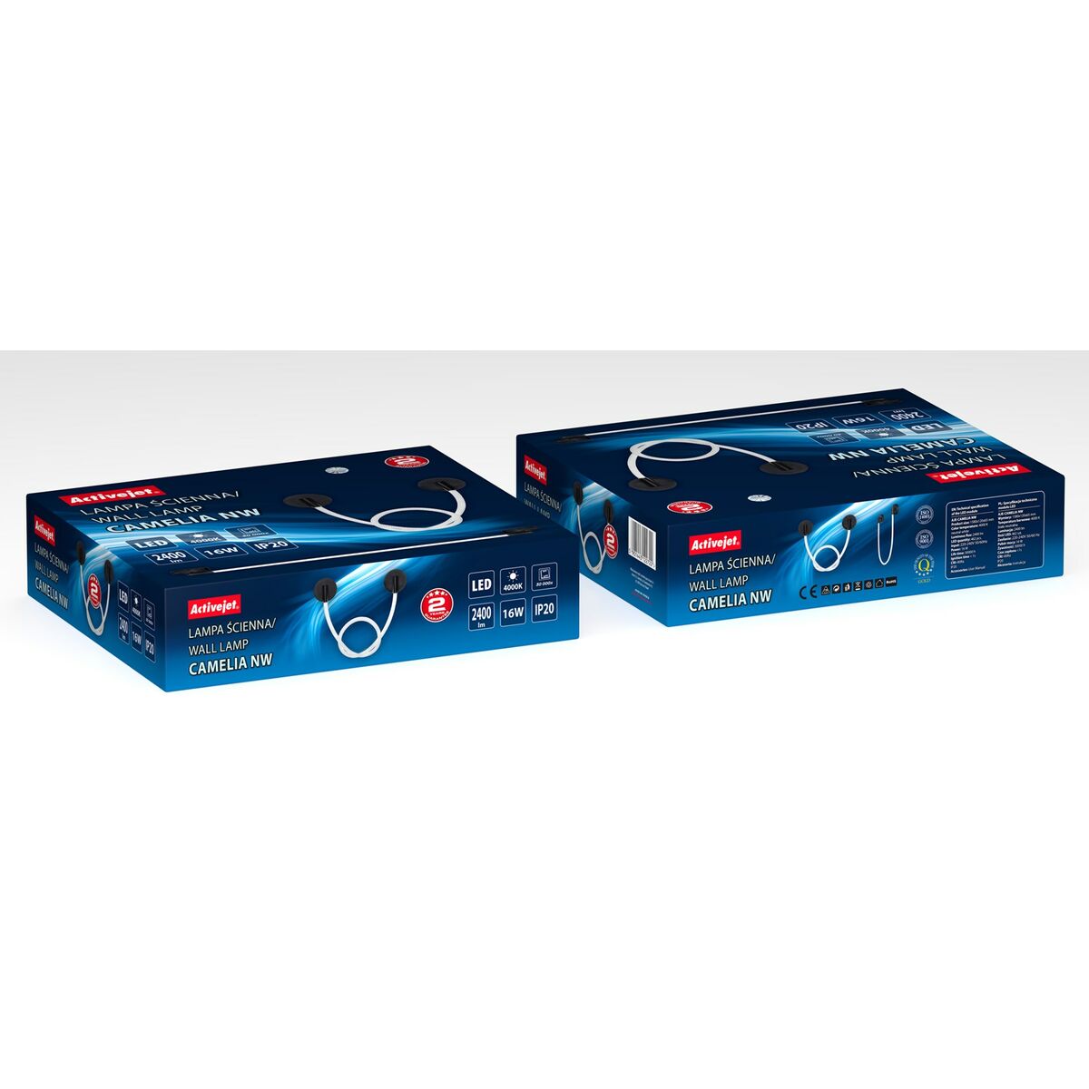 LED-Deckenleuchte Activejet AJE-CAMELIA NW Schwarz Weiß natürlich 80 V