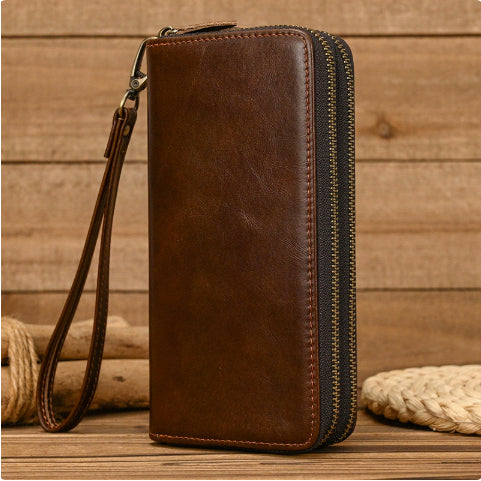 Genuine Leder Clutch Wallet Retro Gelb – Bild 8 | LuxeStyle