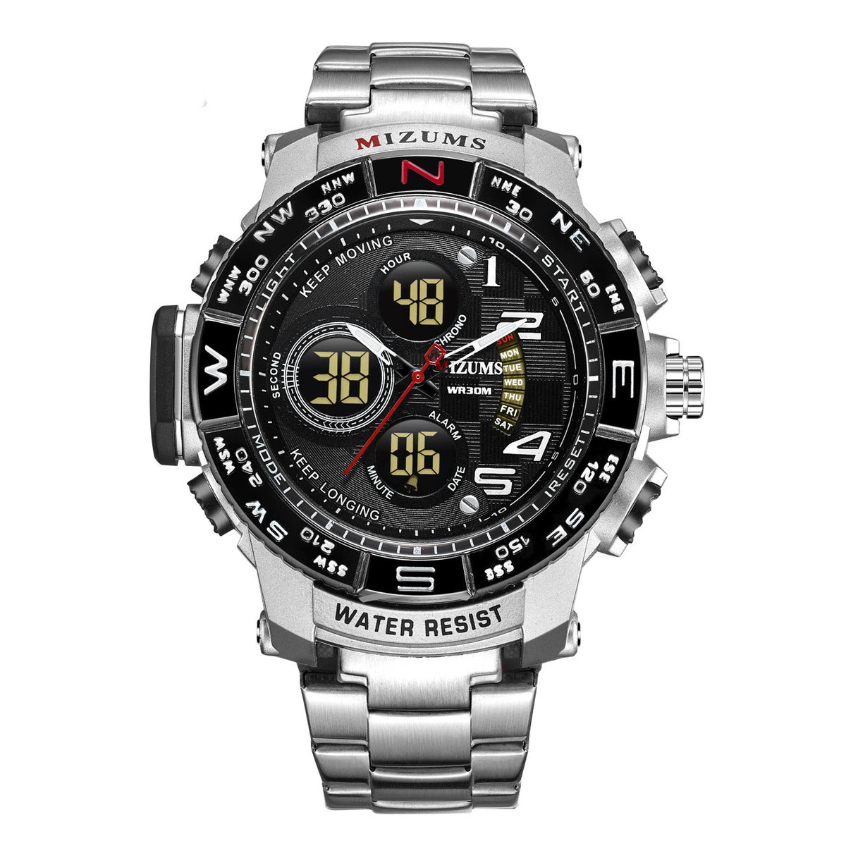 Sportliche Digitaluhr mit Stahlband – Bild 7 | LuxeStyle