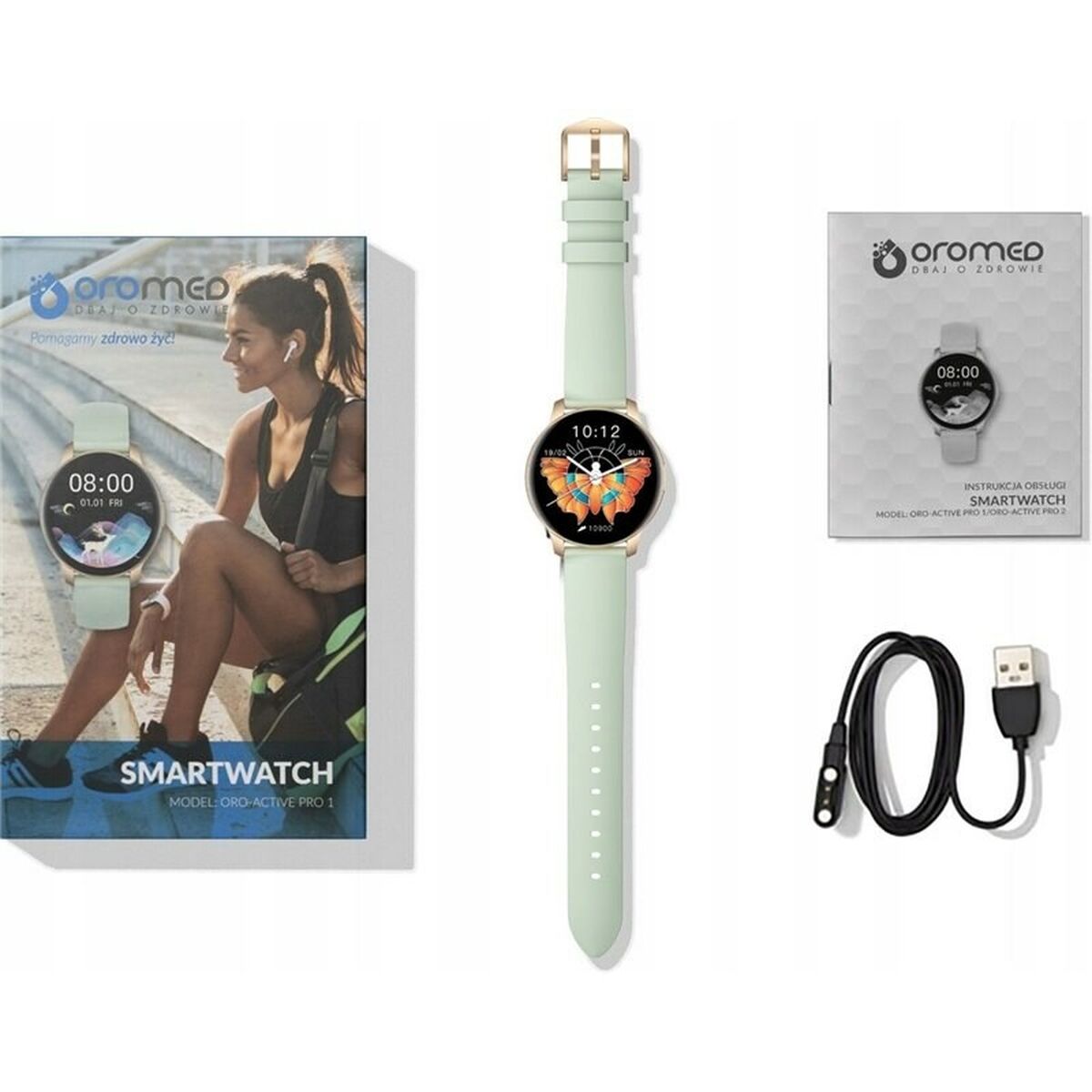 Smartwatch Oromed ORO ACTIVE PRO 1 grün Gold 1,09 40 mm