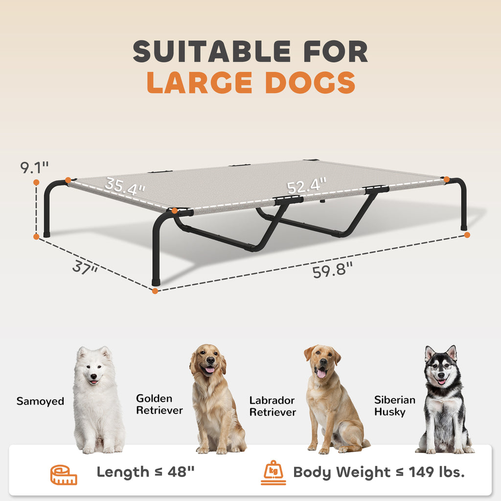Erhöhtes Hundebett für grosse Hunde, Beige