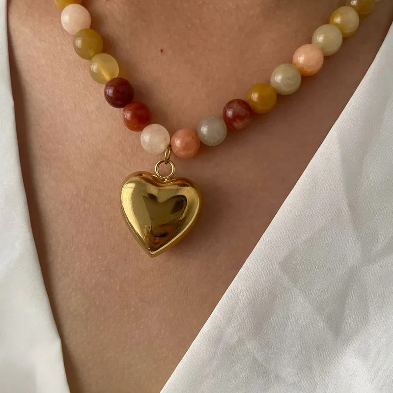 Herz-Anhänger-Halskette mit handgemachter Kette – Bild 3 | LuxeStyle