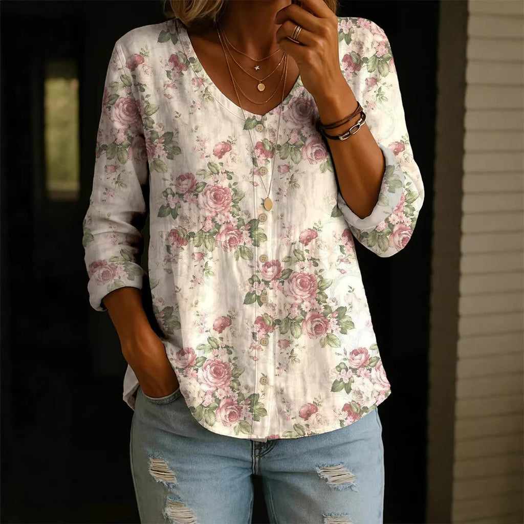 Damen Rundhals-Shirt mit Print in grossen Grössen – Bild 5 | LuxeStyle