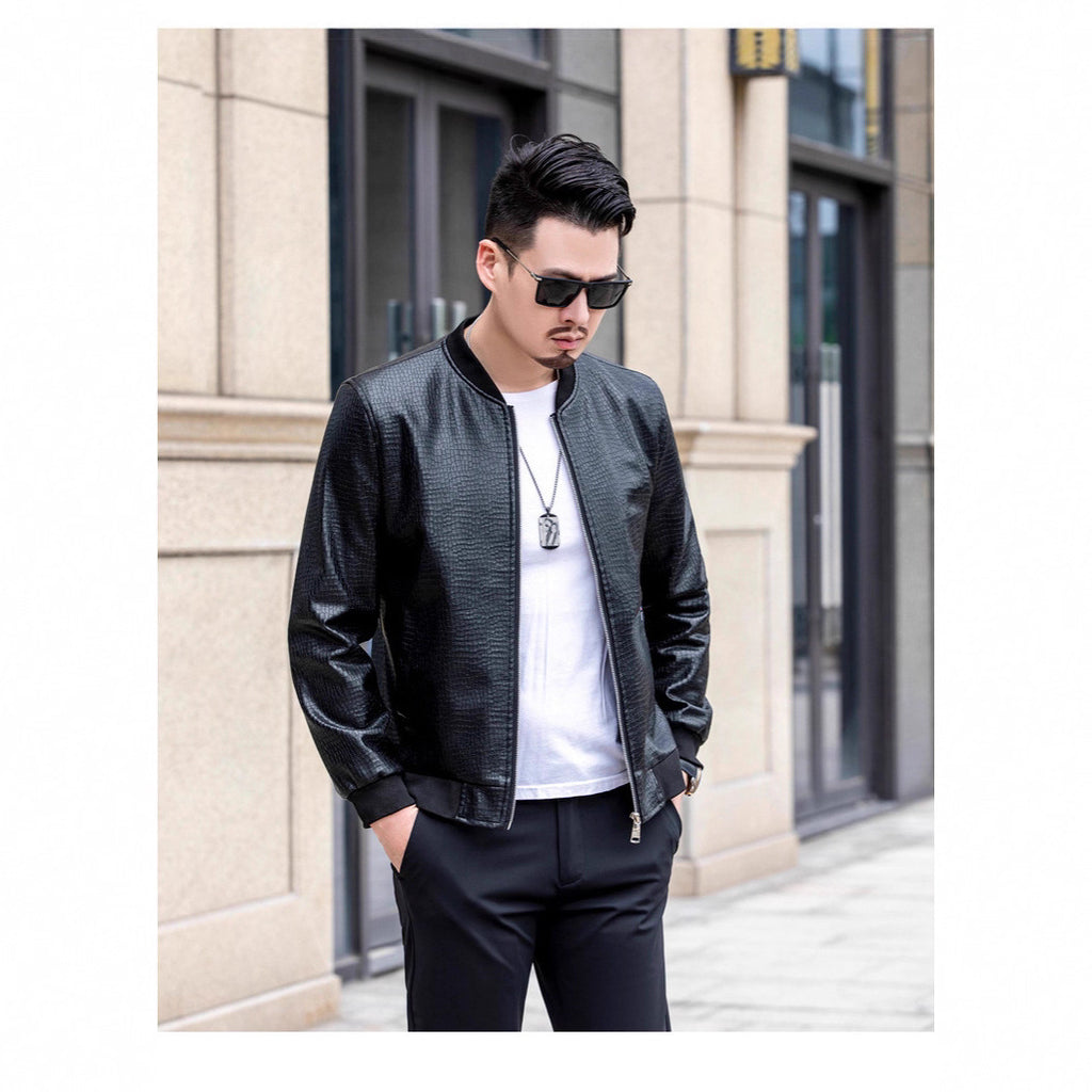 Herrenjacke mit Eiskrack-Muster und Fleecefutter