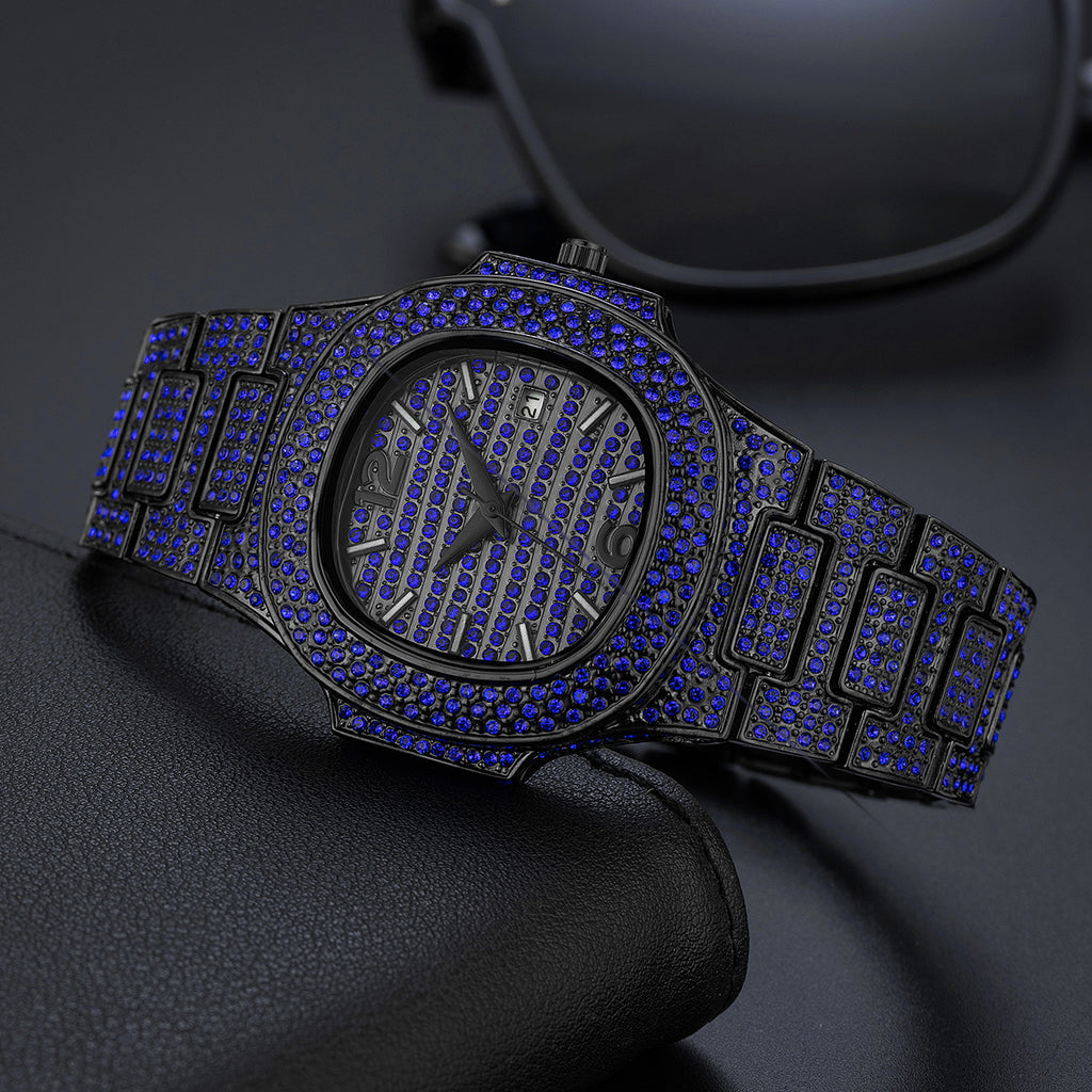 Niche Hip Hop Color Diamond Herrenuhr – Ansicht 5