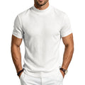 Herren Bequem Rundhals-T-Shirt mit Jacquard-Rippenoptik