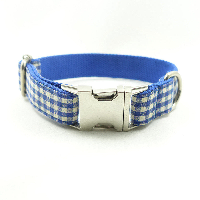 Blau kariertes Hunde Halsband – Bild 2 | LuxeStyle