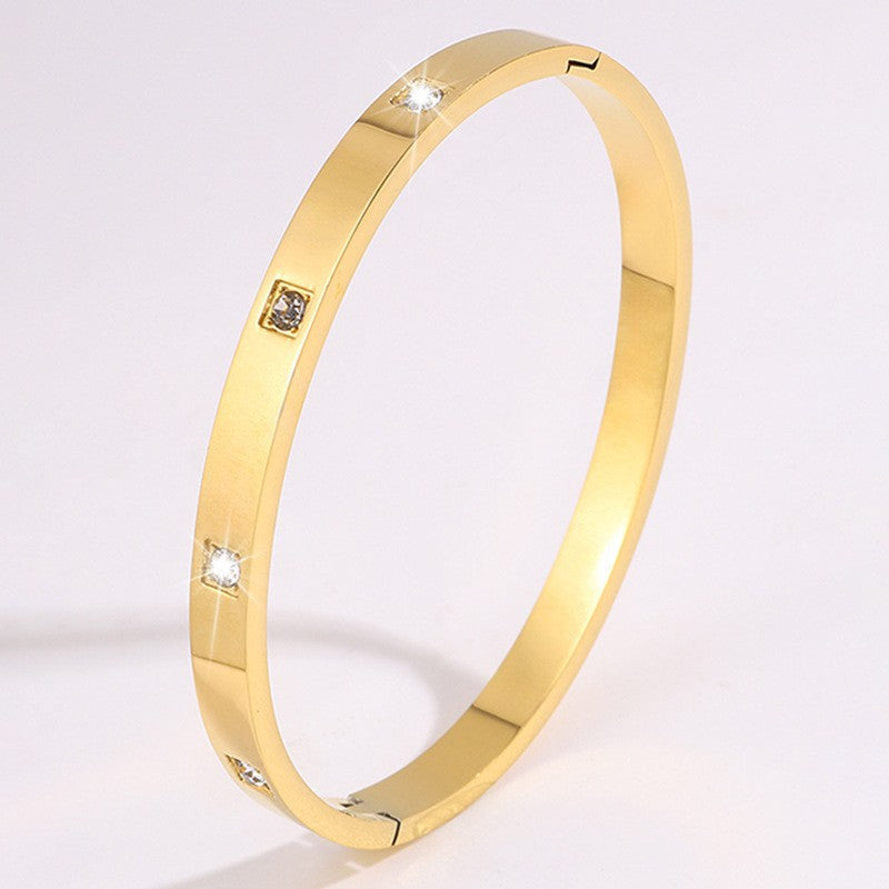 Titanstahl-Armband mit vier Steinen – Bild 5 | LuxeStyle