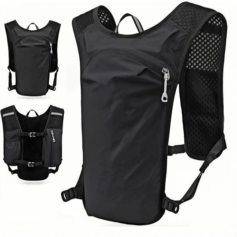 Outdoor-Rucksack mit Laufbeutel, 5L, Nylon, schwarz/ grau | LuxeStyle